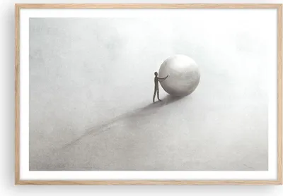 Produktbild von Gerahmtes Poster - Rahmen in heller Eiche - Sisyphus Arbeit Symbol - 91,5x61 cm - Wand Bild - Wanddeko - Wandbilder - Kunstposter - Wandposter - Bilderrahmen - Bilder - Kunstdruck - P2NAA91x61-4752