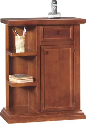 Immagine prodotto di Milani Home - mobile portatelefono in legno massello 60 x 36 x 73 cm, tinta noce