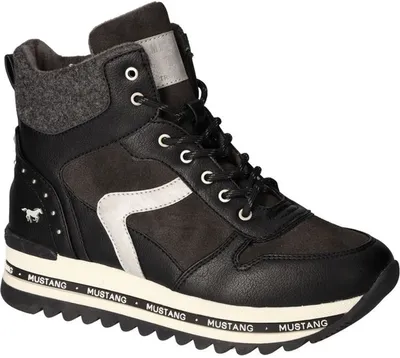 Produktbild von Mustang Damen Stiefelette Plateausohle Schnürboots 1364-505, Größe:38 EU, Farbe:Schwarz
