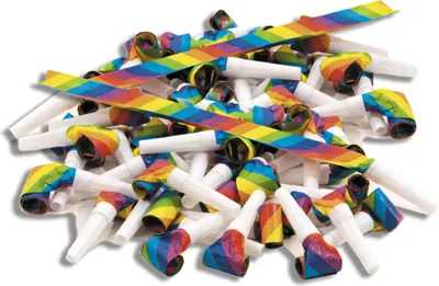 Image de 100 sifflets de fête de différentes couleurs -