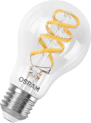Produktbild von Osram LED Smart+ Spiral Filament A60 Birne 4,8W = 40W E27 klar 470lm RGBW 2700–6500K Dimmbar App Alexa Google Apple WiFi Matter