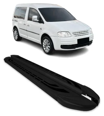 Obrázek produktu pro Boční prahy pro VW Caddy 2004-2020 L1 krátké černé, Obrázek vytvořený pomocí AI