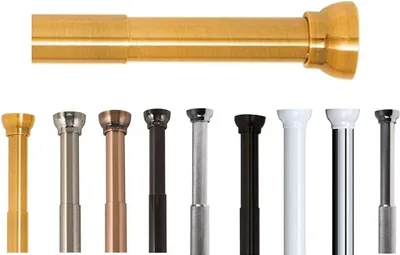 Produktbild von Verstellbare Duschvorhangstange - Bohrfreie Installation - 1 Stück - Gold - 75-125 cm