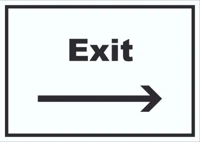 Produktbild von Exit Schild mit Text und Richtungspfeil rechts Ausgang waagerecht A3 (297x420mm)