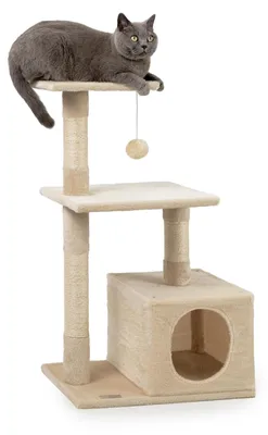 Produktbild von Kratzbaum – Mit Holz und Spielball – 85 cm – Sisal – Beige