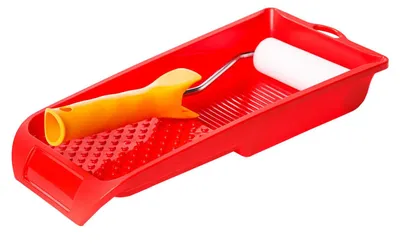 Produktbild von Heimwerker-Set klein Farbroller-Set mit Heizkörperwalze 10 cm, Bügel 6 mm und Farbwanne für Lackier- und Malerarbeiten