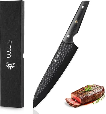 Produktbild von Wakoli Yugen Küchenmesser I Chefmesser 20 cm I 5Cr15MoV Edelstahl mit Titanium-Beschichtung & G10 Griff