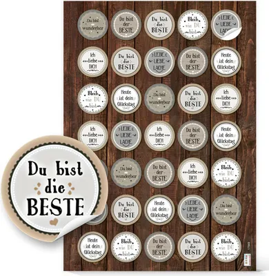 Produktbild von Motivationsaufkleber beige grau Sprüche Aufkleber Sticker zum Basteln 3,2 cm70 Aufkleber / 2 Bögen