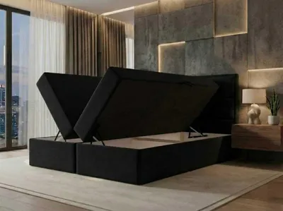 Produktbild von Boxspringbett ELCONARO 200 x 200 Topper 5 cm Magic Velvet 2219 Black