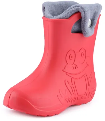 Produktbild von Ladeheid Eva Kinder Jungen Mädchen Gummistiefel Regenschuhe gefüttert LA-CA-04 (Koralle/Grau, 24/25 EU)