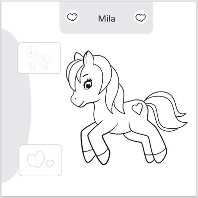 Image de Pony-Malbuchaufkleber bemalen und kleben