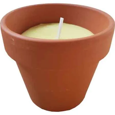 Obrázok produktu pre SADA TERAKOTOVÝCH SVIEČOK S VÔŇOU CITRONELY Ø 6x6 cm – balenie 6 ks