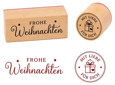 Image de Jeu de tampons - Motifs décoratifs en bois - Pour la création et la décoration - 2 pièces