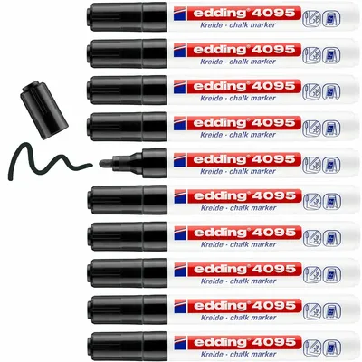 Productafbeelding van Edding - Krijtstift 4095, rond, 2-3 mm, zwart | 10 stuks
