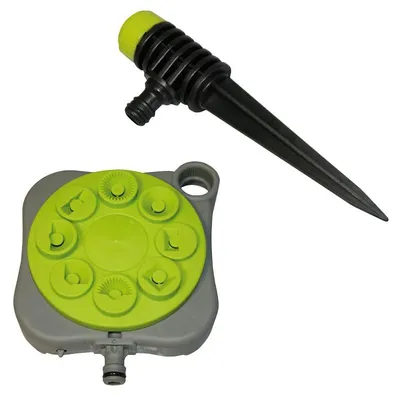 Produktbild von Gartensprenger Sprühregner Xclou 360° Erdspieß Sprinkler Rasen Kreisregner
