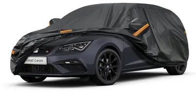 Zdjęcie produktu dla Pokrowiec samochodowy Autoplane, wodoodporny i oddychający, pasujący do samochodu Seat Leon (produkcja 1999-2025), kolor: czarny
