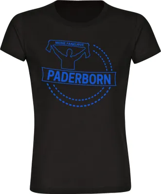 Produktbild von multifanshop Damen T-Shirt - Paderborn - Meine Fankurve, schwarz, Größe L