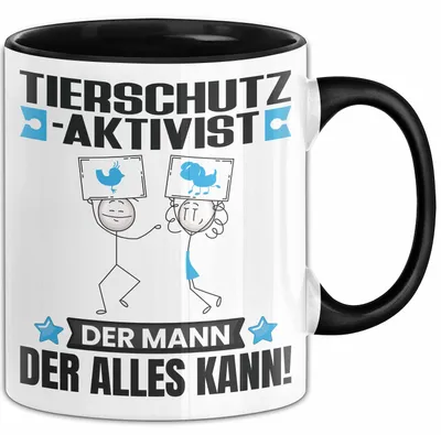 Produktbild von Tierschutzaktivist Tasse Geschenk für Tierschutzaktivist Der Mann Der Alles Kann Geschenkidee zum Geburtstag (Schwarz)