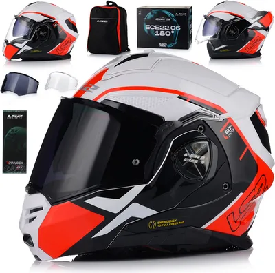 Produktbild von Klapphelm mit Sonnenblende | LS2 FF901 ADVANT X | Motorrad Helm Flip Up 180º | Motorradhelm Klappbar | ECE 22.06 | 3XL (65-66cm)