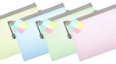Image de Pochettes de rangement A5 en EVA, couleurs pastel assorties (lot de 10) - Biurfol
