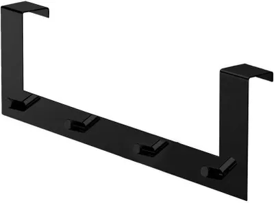 Immagine prodotto di Appendiabiti sopraporta nero opaco con 4 ganci