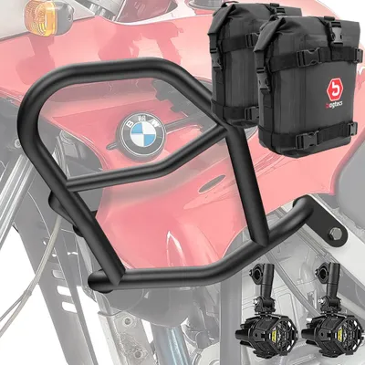 Obrázok produktu pre Crash bar + svetlomet + taška pre BMW F 650 GS 00-07 HG47 black