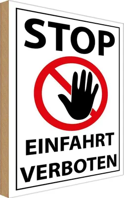 Produktbild von vianmo Holzschild 40x30 cm Stop Einfahrt verboten Parkplatzschild