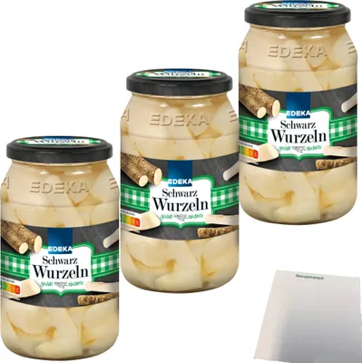 Produktbild von Schwarzwurzeln geschälte Abschnitte erntefrisch verarbeitet 3er Pack (3x540g Glas) + usy Block