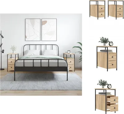 Obrázek produktu pro vidaXL Noční stolky 2 ks Sonoma dub 30x60x60 cm materiál na bázi dřeva - Noční stolky
