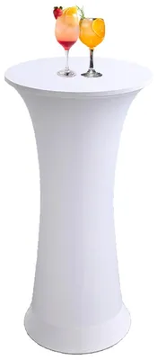 Produktbild von Stretch Stehtisch Husse Bistrotisch – Passend für abgerundete Tische, Maschinenwaschbar 40°C, Weiß 80x110 cm