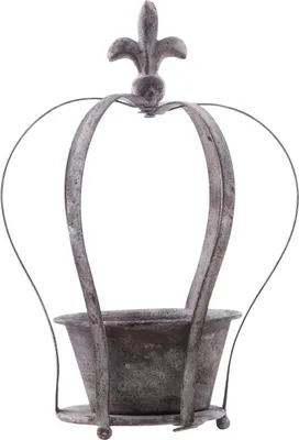 Produktbild von Exner | Pflanzgefäß Krone - 30x20 cm - Metall - Vintage-Dekoration - Rustikaler Stil - für Garten und Balkon
