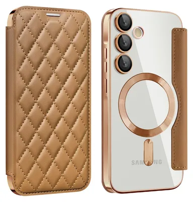 Produktbild von Für Samsung Galaxy A55 360 Grad Full Body Magsafe RFID Anti Datenklau Kunst Leder Hülle Tasche Smart Cover