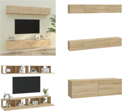 Produktbild von vidaXL TV Wandschränke 4 Stk. Sonoma Eiche 100x30x30 cm - TV-Wandschrank - TV-Wandschränke - TV-Schrank - TV-Möbel