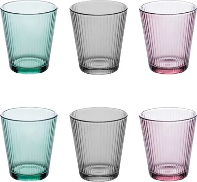 Produktbild von Wasserglaser/Trinkglaser Malau - 6x - transparenter Farbmix - 240 ml