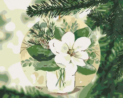 Produktbild von Zuty - Malen nach Zahlen - WINTERMAGNOLIEN AUF EINEM BAUM (HALEY BUSCH), 40x50 cm, mit Keilrahmen (bereits gespannt)
