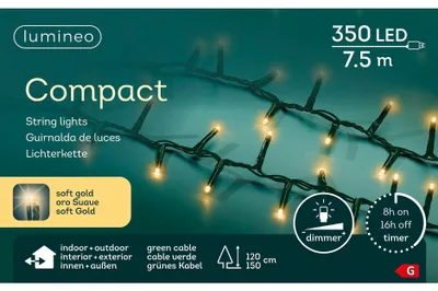 Immagine prodotto di Illuminazione natalizia a LED compatta per esterni - 7,5 metri - 350 LED - dimmerabile