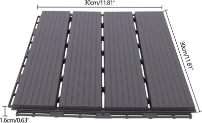 Obrázek produktu pro Dlažba šedá, rozměr 30x30 cm - plast PP - vhodná na balkon a do zahrady - snadná údržba