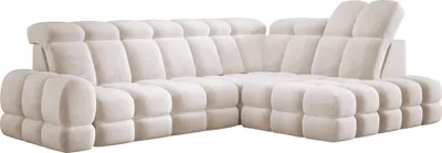 Obrázok produktu pre DomoHome rohová pohovka Tollo krémová látka Salvador pravá strana 302x217x105 cm, pohovka v tvare L s funkciou spánku, základňa 120x85x17 cm, elektricky nastaviteľná