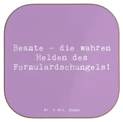 Produktbild von Mr. & Mrs. Panda Untersetzer Tasse Spruch Beamtin Heldin - Lavendeltraum - Geschenk, Coaster, Präzision, Helden, Beruf, gläseruntersetzer, Formulardschungel, Berufsleben