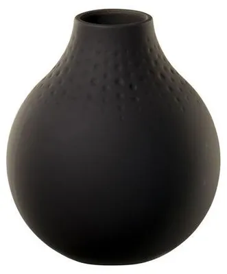 Zdjęcie produktu dla Villeroy & Boch 10-1682-5516, Wazon w kształcie słoika, Porcelana, Czarny, Matowy, Czarny, Stół
