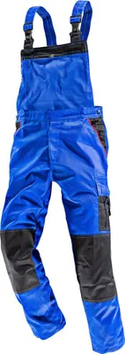 Produktbild von Latzhose kornblau Polyester-Baumwolle Größe M mit Brusttasche und Knieverstärkung