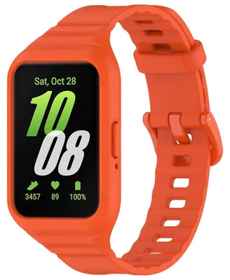 Produktbild von Für Samsung Galaxy Fit 3 TPU Uhrenarmband mit integriertem Gehäuse Ersatz Armband Orange