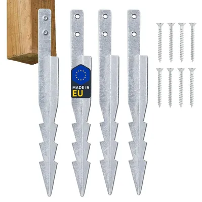 Zdjęcie produktu dla Kotwy do gruntu 44.5 cm, 4 sztuki, stal galwanizowana S355, śruby, do huśtawki