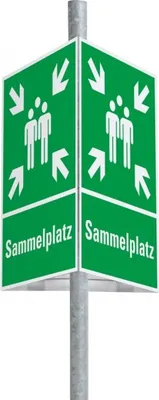 Produktbild von Dreifke® Schild | Dreieckset Rettungszeichen Sammelstelle, Aluminium, 400x600...