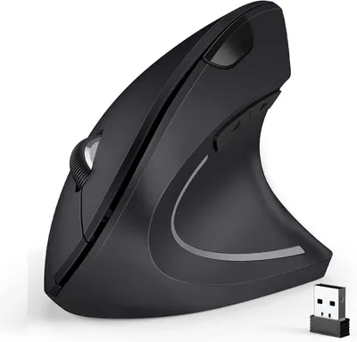 Productafbeelding van Ergonomische muis - Verticaal - Draadloos 2,4 GHz - 800/1200/1600 DPI - Zwart
