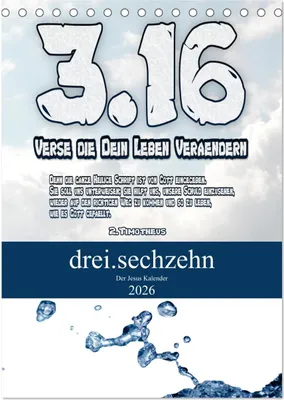 Produktbild von drei.sechzehn - Der Jesus Kalender (Tischkalender 2026 DIN A5 hoch), CALVENDO Monatskalender