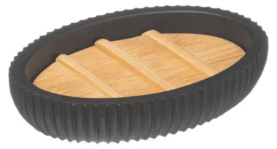 Produktbild von Seifenschale aus Bambus schwarz Modern Deko 13 cm