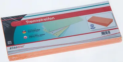 Produktbild von Büroring Trennstreifen orange 10,5x24cm, 190g/qm Karton, gelocht