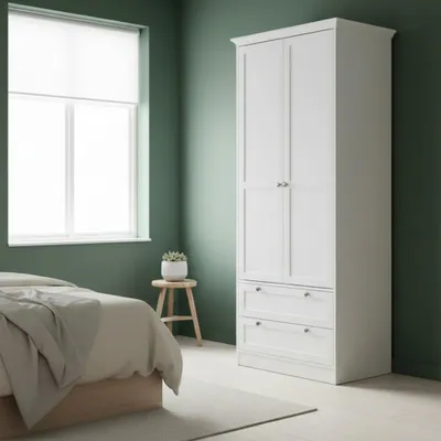 Immagine prodotto di Armadio due ante e due cassetti Landwood14 colore bianco