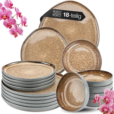 Produktbild von Moritz & Moritz ORGANIC reaktiv amber Geschirrset 18 tlg.